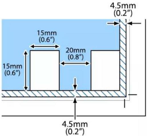 15mm (0.6") 15mm (0.6") 15mm (0.6") 20mm (0.8") 4.5mm (0.2") 4.5mm (0.2")
