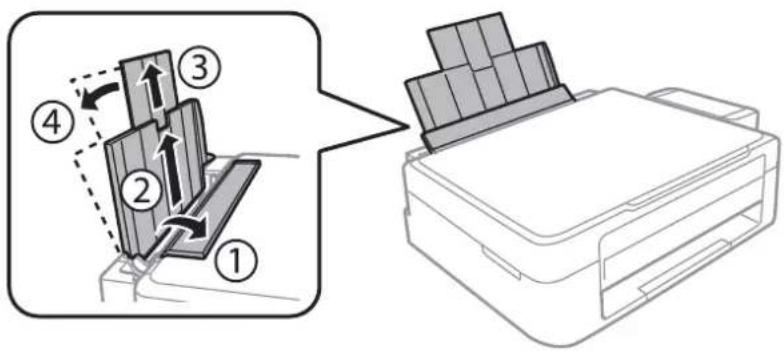 Diagram illustrating a printer printer operation with labeled steps and directional arrows indicating movement.