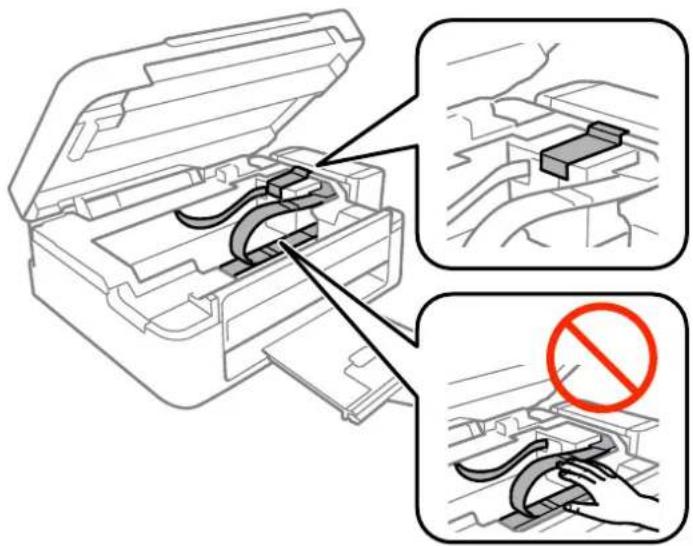 Diagram illustrating a mechanical device with disassembly and no-smoking symbols, showing open case and internal components.