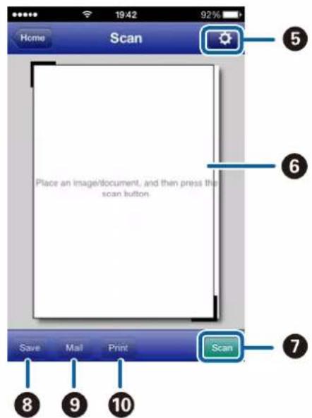Home Scan Place an image/document, and then press the scan button. Save Mail Print Scan 8 9 10