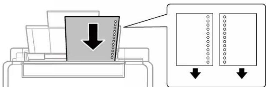 Diagram illustrating a process with a downward arrow pointing to a device, accompanied by two rectangular panels showing vertical dot patterns.