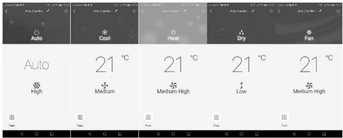 ARGO Milo Plus - Betriebsart, Temperatur und Lüfterdrehzahlauswählen. - 1