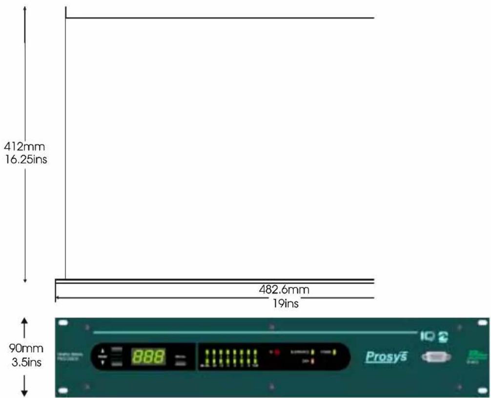 412mm 16.25ins 482.6mm 19ins 90mm 3.5ins 888 Prosys