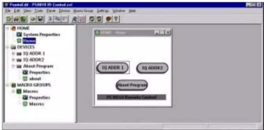 PS8018: HRC Control Home Systems Properties Homes DEVICES 1Q ADDR 1 1Q ADDR2 About Program Properties about MACRD GROUPS Macros Properties Macros 1Q ADDR 1 3Q ADDR2 About Program PS8018: Macros Control