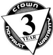 CROWN NO-FAULT 3 YEAR WARRANTY