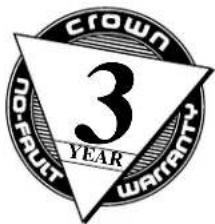 CROWN NO FRUIT 3 YEAR WARRANTY