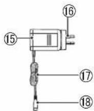 Technical diagram of a mechanical device with numbered components labeled 15, 16, 17, and 18.