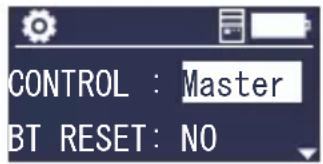 CONTROL : Master BT RESET: NO