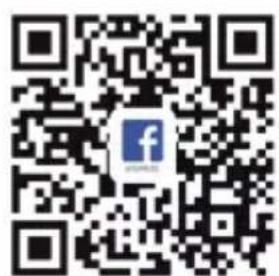 QR code with embedded Facebook logo in center, likely for digital link or payment