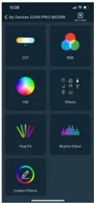 12:28 My Devices GVM-PRO-BD25R OCF RGB HSI Effects Pixel FX Rhythm Effect Custom Effects