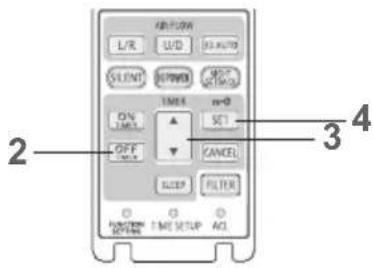 AR/FL/ON L/R U/D R3-AUTO SILENT SPRING OFF SET TIME H-D OUT SET OFF OK CANCEL SLEEP FILTER FUNCTION SETTING TIME SETUP ACI 2 3 4