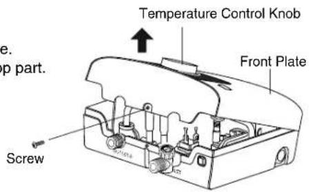 Temperature Control Knob Front Plate e. up part. Screw