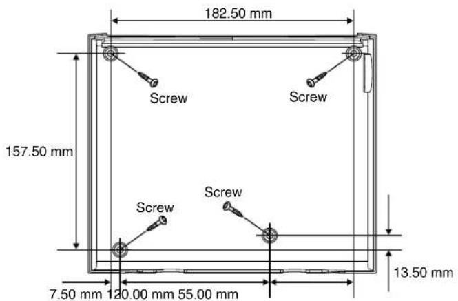 182.50 mm Screw Screw 157.50 mm Screw Screw 7.50 mm 120.00 mm 55.00 mm 13.50 mm