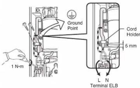 Ground Point 1 N·m Cord Holder 5 mm L N Terminal ELB