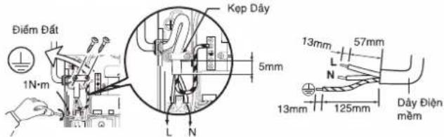 Điểm Đất 1N·m Kẹp Đây 5mm L N 13mm 57mm L N 13mm 125mm Dây Điện mềm