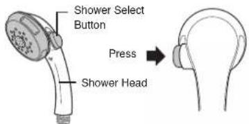 Shower Select Button Press Shower Head
