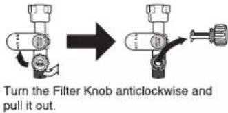 Turn the Filter Knob anticlockwise and pull it out.