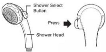Shower Select Button Press Shower Head