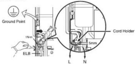 Ground Point 1N·m ELB 5mm Cord Holder L N