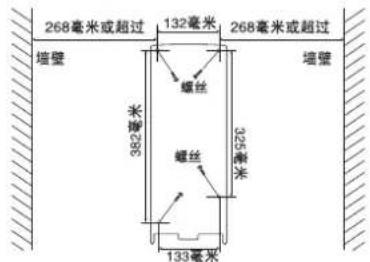 268毫米或超过 132毫米 268毫米或超过 墙壁 墙壁 螺丝 382毫米 螺丝 325毫米 133毫米