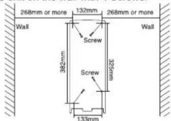 268mm or more 132mm 268mm or more Wall Screw 382mm 325mm Screw 133mm Wall