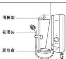 滑棒架 花洒头 肥皂盘
