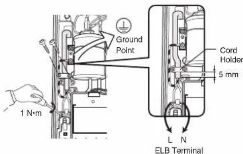 Ground Point 1 N·m Cord Holder 5 mm L N ELB Terminal