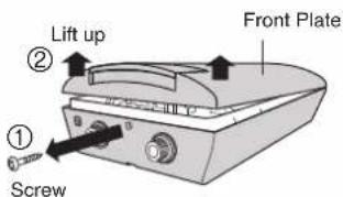 Lift up ② ① Screw Front Plate