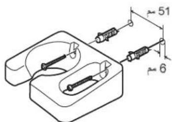 Technical diagram showing a mechanical clamp or spring device with dimensional annotations including 51 and 6 units.