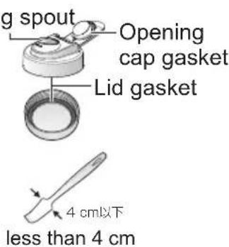g spout Opening cap gasket Lid gasket 4 cm以下 less than 4 cm