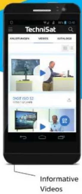 TechniSat ANLEITUNGEN VIDEOS KATALOGE DIGIT ISO S2 12557.121,ANB Informative Videos