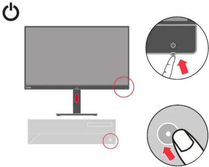 LENOVO ThinkVision P32pz-30 - Ihren Monitor anschließen und einschalten - 14