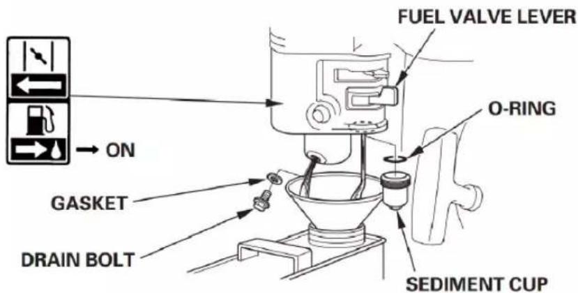FUEL VALVE LEVER O-RING GASKET DRAIN BOLT SEDIMENT CUP