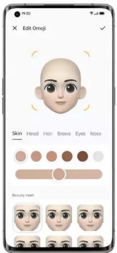 19:30 Edit Omoji Skin Head Hair Brows Eyes Nose Beauty mark