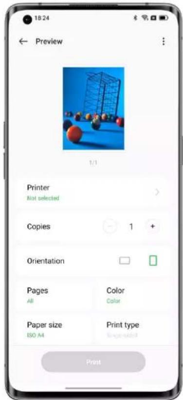 Preview Printer Not selected Copies 1 Orientation Pages All Color Color Paper size ISO A4 Print type Single-sided Print
