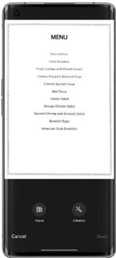 MENU French Fries Fried Bonanza Fried scollaps with French sauce Creamy Pumpkin Seafood Soup Creamy Spinach Soup Beef Soup Caesar Salad Orange Chicken Salad Sauteed Shrimp and Avocado Salad Benedict Eggs American Style Breakfast Adjust Enhance Cancel Save