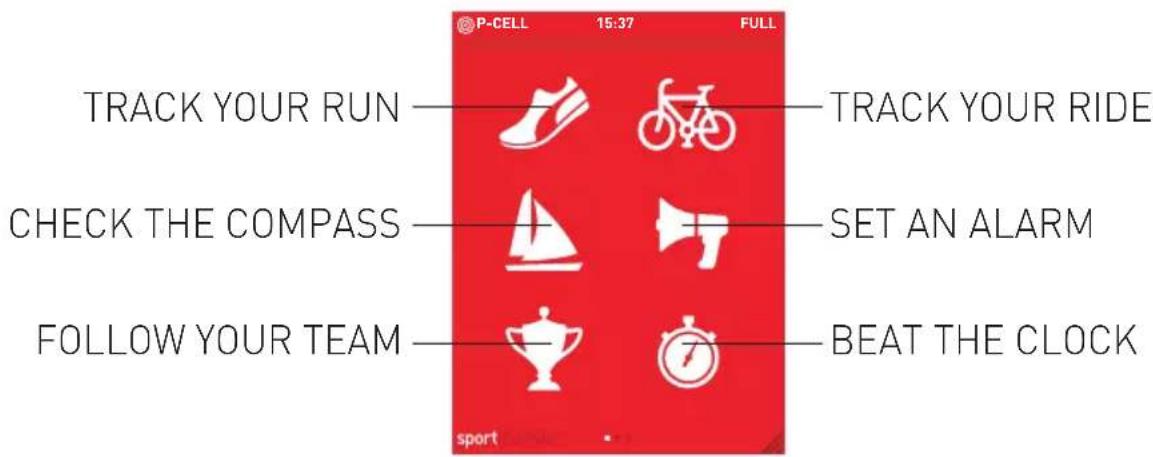 TRACK YOUR RUN CHECK THE COMPASS FOLLOW YOUR TEAM TRACK YOUR RIDE SET AN ALARM BEAT THE CLOCK