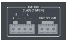 AMP OUT CLASS 2 WIRING R 1 L + - + - 100V 70V COM