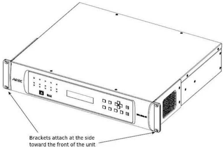 Brackets attach at the side toward the front of the unit