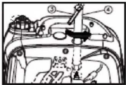 Technical diagram of a mechanical assembly with numbered components, likely for repair or maintenance instructions.