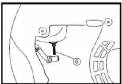 Diagram of a mechanical or electrical component with numbered parts, likely illustrating a lever mechanism or assembly.