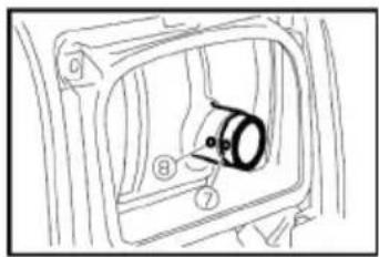 Technical diagram of a mechanical component with numbered parts, likely for assembly or identification.