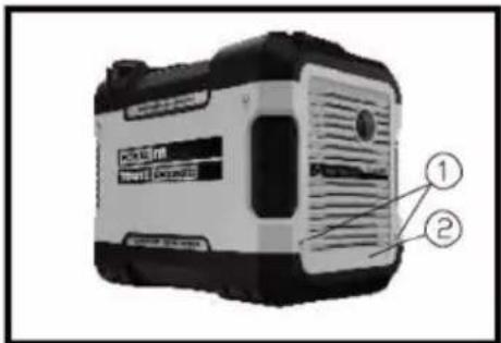 Diagram of a portable electronic device with labeled parts, showing front panel and side panels with numbered annotations.