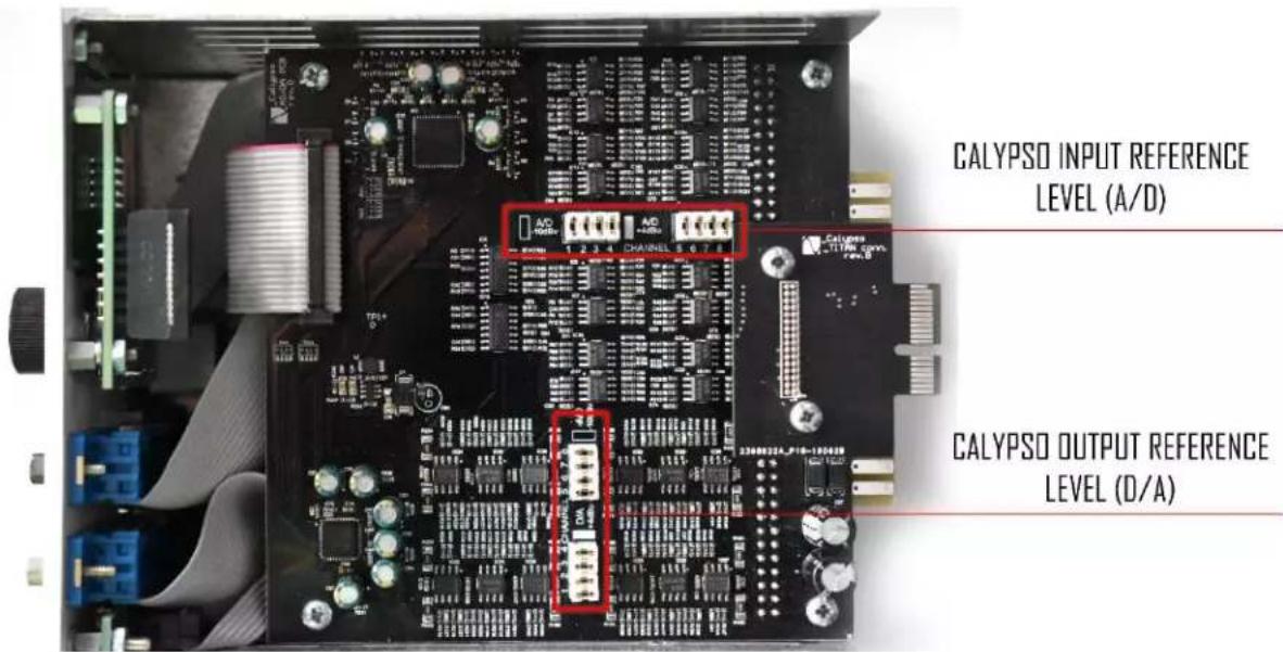 CALYPSO INPUT REFERENCE LEVEL (A/D) CALYPSO OUTPUT REFERENCE LEVEL (D/A)