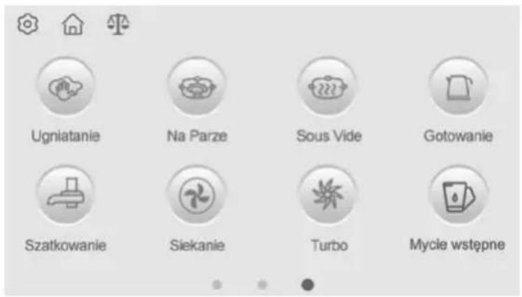 Ugniatanie Na Parze Sous Vide Gotowanie Szatkowanie Siekanie Turbo Mycie wstępne