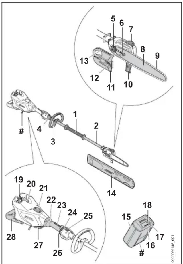 STIHL HTA 150.0 - Magassági ágnyeső STIHLHTA 150.0 és akkumulá- tor - 1