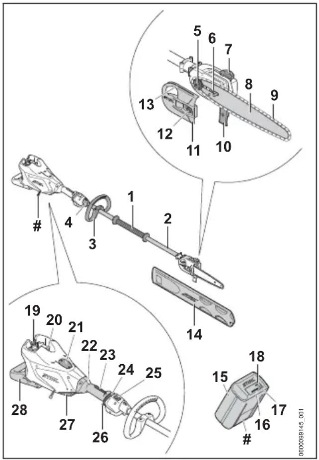 STIHL HTA 150.0 - Телескопична прътова кастрачка STIHL HTA 150.0и акумулаторна батерия - 1