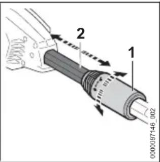STIHL HTA 150.0 - Nastavení délky tyče (HTA 160.0) - 2