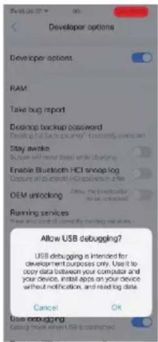 Entwickleroptionen Entwickleroptionen RAM Fehlerbericht erstellen Desktop-Backup-Passwort Desktop (altes Backup-Skript) derzeit aktiviert Bildschirm aktiv lassen Überspringen oder nie im Schlafmodus während des Ladens Bluetooth-HCI-Snoop-Log aktivieren Alle vorherigen HCI-Pakete in einer Datei erfas…