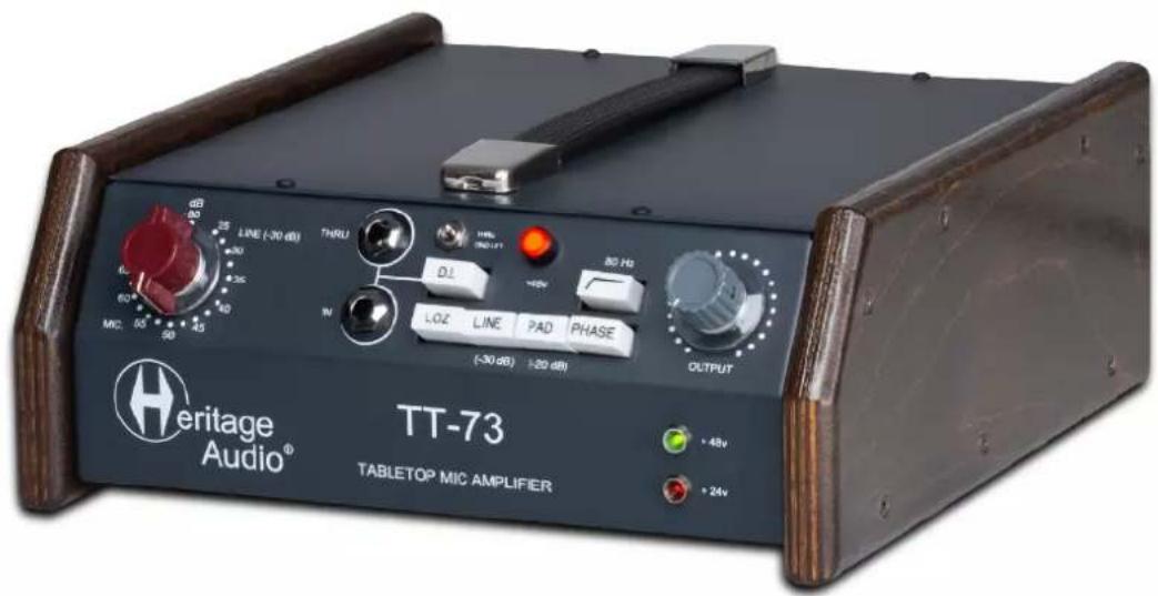 Heritage Audio® TT-73 TABLETOP MIC AMPLIFIER + 48v + 24v